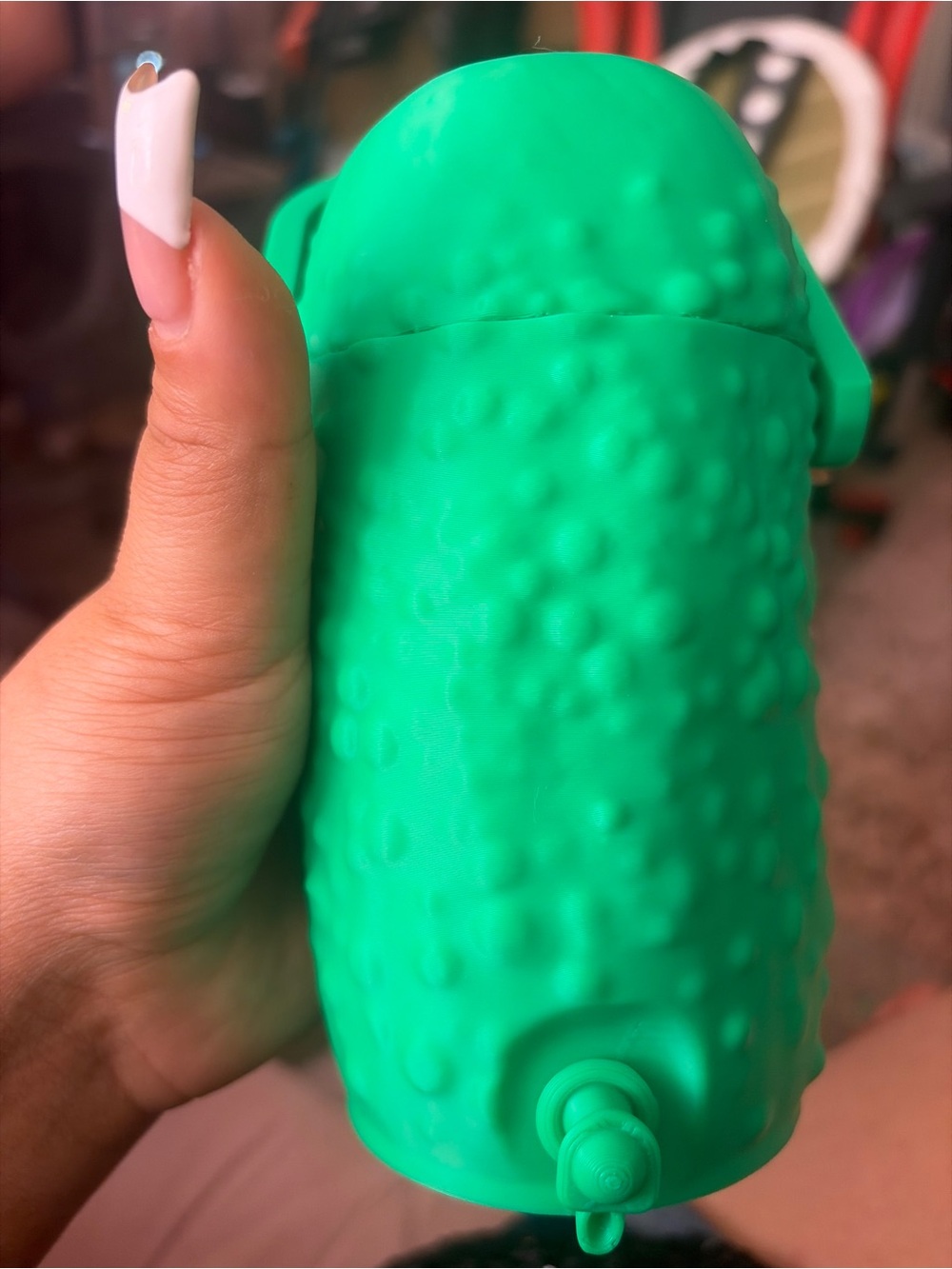 3D printed pickle can cooler Travel Cup - Bright Green